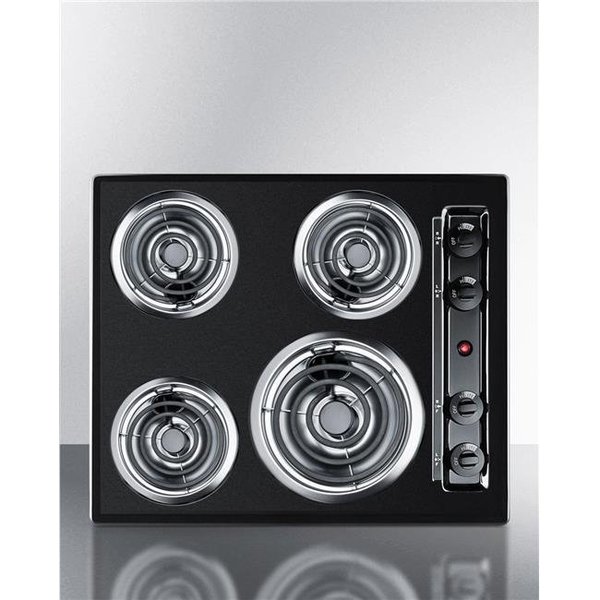 Brown Summit - TEL03 - 24 in.   Wide 4-Burner Coil Cooktop - Coil Top - Black TEL03